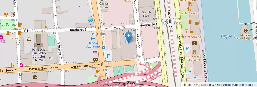Mapa de ubicacion de Centro de Formación Profesional 27 (anexo) - Instituto Privado 13 de Julio, San Telmo en 아르헨티나, Ciudad Autónoma De Buenos Aires, Comuna 1, 부에노스아이레스.