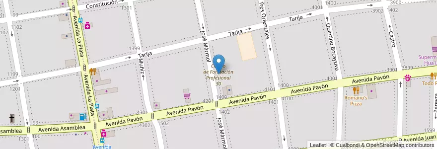 Mapa de ubicacion de Centro de Formación Profesional 30, Boedo en アルゼンチン, Ciudad Autónoma De Buenos Aires, Comuna 5, ブエノスアイレス.