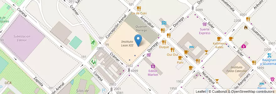Mapa de ubicacion de Centro de Formación Profesional 34 Profesor R Albergucci Casa León XIII, Palermo en アルゼンチン, Ciudad Autónoma De Buenos Aires, ブエノスアイレス.