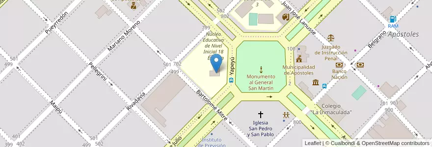 Mapa de ubicacion de Centro de Formación Profesional 6 en アルゼンチン, ミシオネス州, Departamento Apóstoles, Municipio De Apóstoles, Apóstoles.