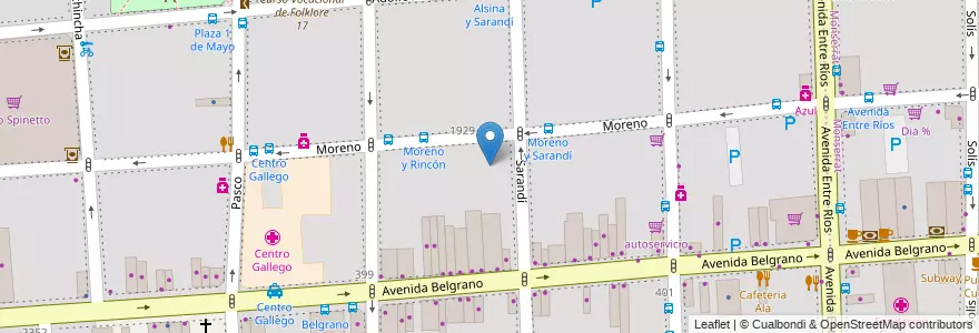 Mapa de ubicacion de Centro de Formación Profesional - Asociación Personal Legislativo, Balvanera en 아르헨티나, Ciudad Autónoma De Buenos Aires, Comuna 3, 부에노스아이레스.