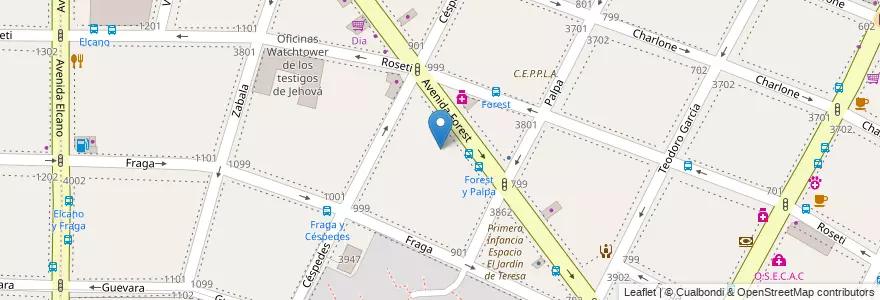 Mapa de ubicacion de Centro de Formación Profesional - Esc Tecson SRL, Chacarita en アルゼンチン, Ciudad Autónoma De Buenos Aires, ブエノスアイレス, Comuna 15.