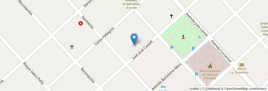 Mapa de ubicacion de Centro De Formacion Profesional Nº 401 en Arjantin, Buenos Aires, Partido De General Arenales.
