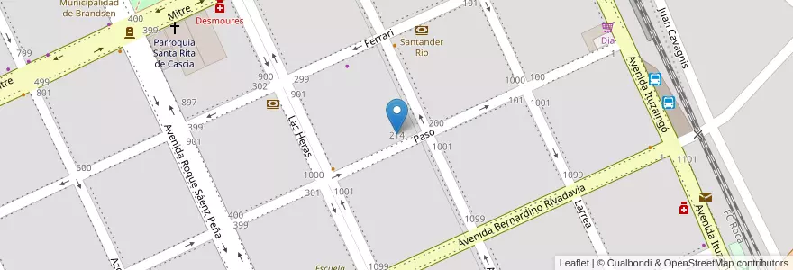 Mapa de ubicacion de Centro de Formacion Profesional Nº 401 en Arjantin, Buenos Aires, Brandsen.