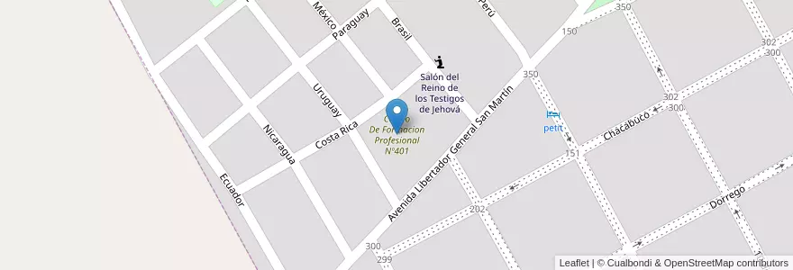 Mapa de ubicacion de Centro De Formacion Profesional Nº401 en アルゼンチン, ブエノスアイレス州, Partido De Alberti.