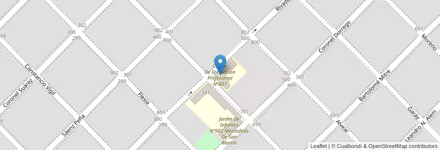 Mapa de ubicacion de Centro De Formacion Profesional Nº401 en Argentinië, Buenos Aires, Partido De Coronel Pringles, Coronel Pringles.