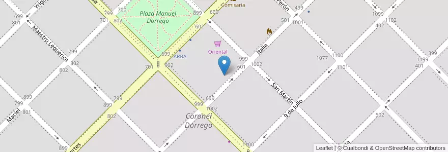 Mapa de ubicacion de Centro De Formacion Profesional Nº401 en Arjantin, Buenos Aires, Partido De Coronel Dorrego, Coronel Dorrego.