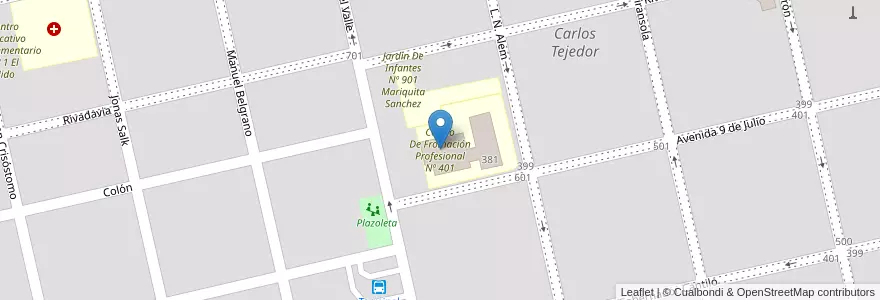 Mapa de ubicacion de Centro De Fromación Profesional Nº 401 en Argentinien, Provinz Buenos Aires, Partido De Carlos Tejedor, Carlos Tejedor, Carlos Tejedor.