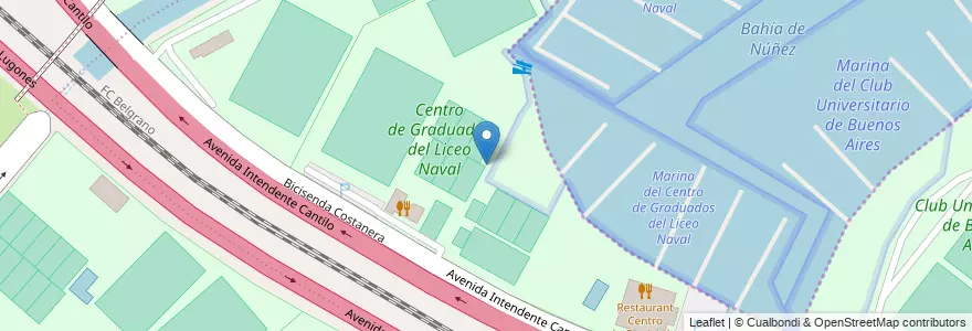 Mapa de ubicacion de Centro de Graduados del Liceo Naval, Nuñez en Argentine, Ciudad Autónoma De Buenos Aires, Buenos Aires, Comuna 13.