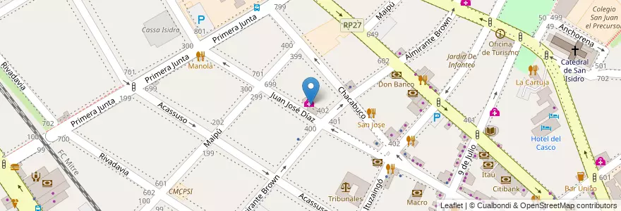 Mapa de ubicacion de Centro de Hematología y Clinica en Argentinië, Buenos Aires, Partido De San Isidro, San Isidro.