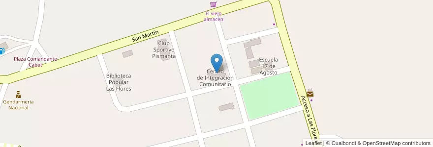 Mapa de ubicacion de Centro de Integracion Comunitario en Arjantin, San Juan, Şili, Iglesia.