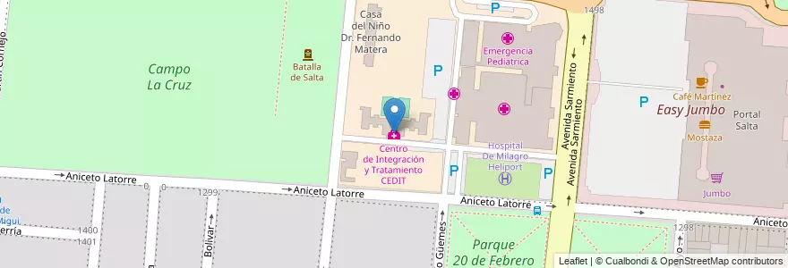 Mapa de ubicacion de Centro de Integración y Tratamiento CEDIT en Arjantin, Salta, Capital, Municipio De Salta, Salta.