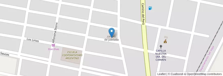 Mapa de ubicacion de centro de jubilado en アルゼンチン, トゥクマン州, Departamento Yerba Buena, Cebil Redondo.