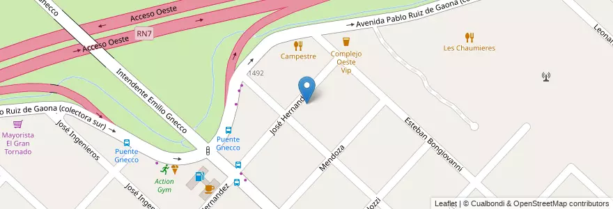 Mapa de ubicacion de Centro de Jubilados Alegría de Vivir en 阿根廷, 布宜诺斯艾利斯省, Partido De Moreno, Paso Del Rey.