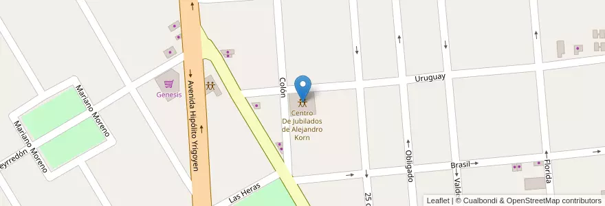 Mapa de ubicacion de Centro De Jubilados de Alejandro Korn en Arjantin, Buenos Aires, Partido De San Vicente.