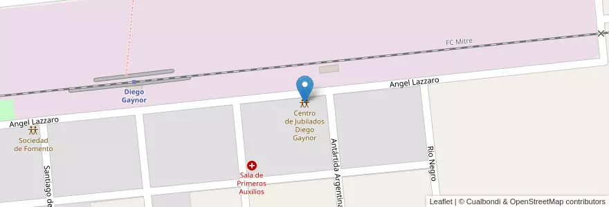 Mapa de ubicacion de Centro de Jubilados Diego Gaynor en Arjantin, Buenos Aires, Partido De Exaltación De La Cruz.