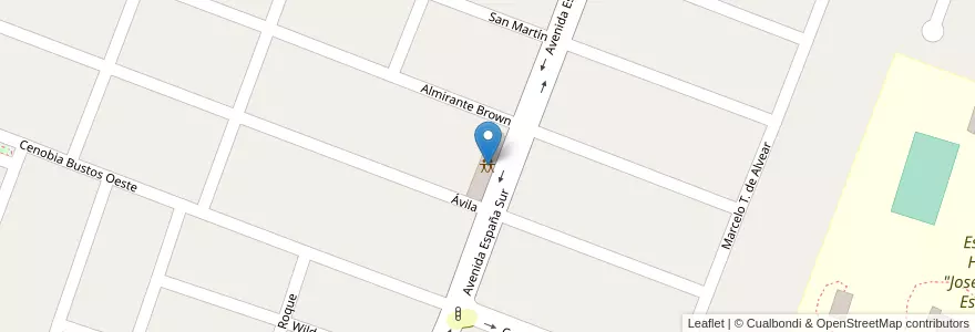 Mapa de ubicacion de Centro de jubilados "Paz y Bien" en Arjantin, San Juan, Şili, Rawson.