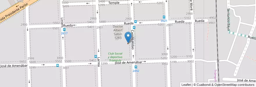 Mapa de ubicacion de Centro de Jubilados Triángulo en Argentine, Santa Fe, Departamento Rosario, Municipio De Rosario, Rosario.