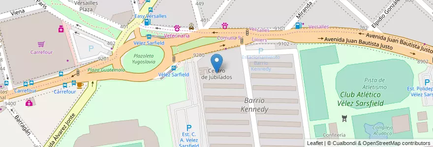 Mapa de ubicacion de Centro de Jubilados, Versalles en Argentine, Ciudad Autónoma De Buenos Aires, Buenos Aires, Comuna 10.
