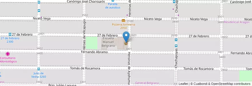 Mapa de ubicacion de Centro de jubilados y Hogar de día Barrio Belgrano en Argentinien, Provinz Córdoba, Departamento Capital, Pedanía Capital, Córdoba, Municipio De Córdoba.