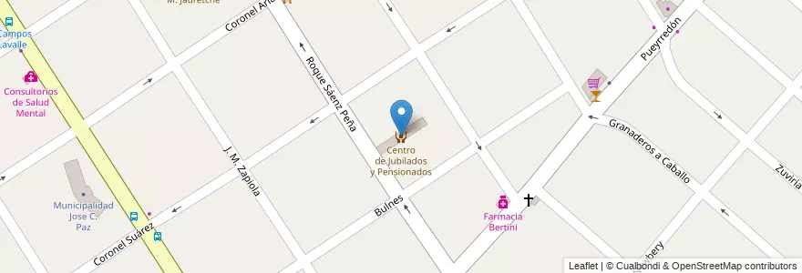 Mapa de ubicacion de Centro de Jubilados y Pensionados en Argentinië, Buenos Aires, Partido De José C. Paz.