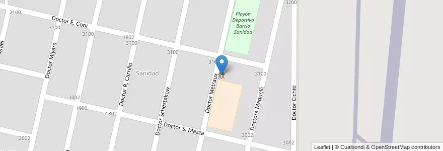 Mapa de ubicacion de Centro de Jubilados y Pensionados "Colibri" en آرژانتین, شیلی, Mendoza, Departamento Capital, Ciudad De Mendoza, Sección 8ª Aeroparque.