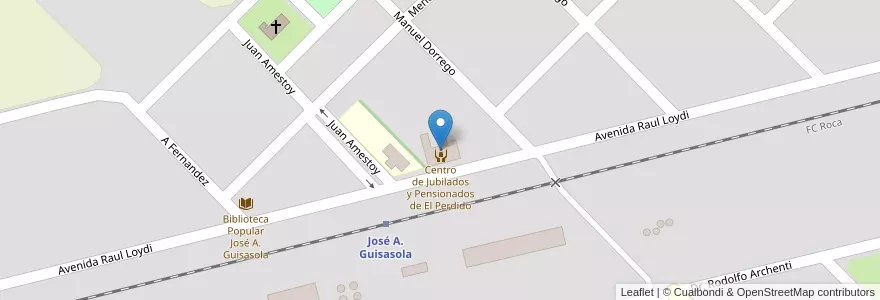 Mapa de ubicacion de Centro de Jubilados y Pensionados de El Perdido en Arjantin, Buenos Aires, Partido De Coronel Dorrego.