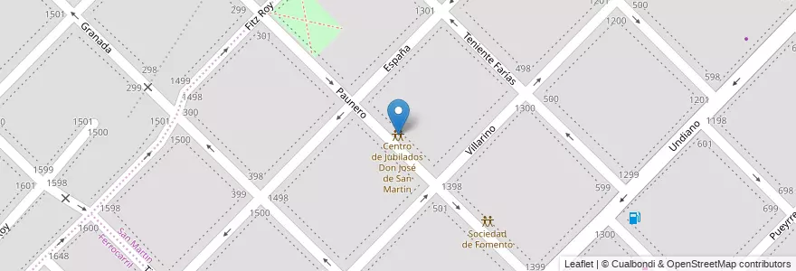 Mapa de ubicacion de Centro de Jubilados y Pensionados Don José de San Martín en Arjantin, Buenos Aires, Partido De Bahía Blanca, Bahía Blanca.