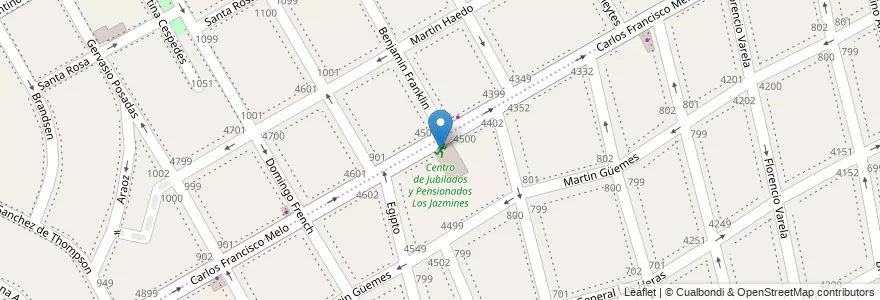 Mapa de ubicacion de Centro de Jubilados y Pensionados Los Jazmines en Argentina, Provincia Di Buenos Aires, Partido De Vicente López, Vicente López.