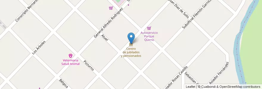 Mapa de ubicacion de Centro de jubilados y pensionados en アルゼンチン, ブエノスアイレス州, Partido De Hurlingham, Hurlingham.