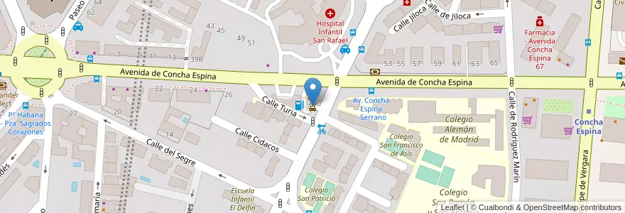 Mapa de ubicacion de Centro de lavado en スペイン, マドリード州, Comunidad De Madrid, Área Metropolitana De Madrid Y Corredor Del Henares, Madrid.
