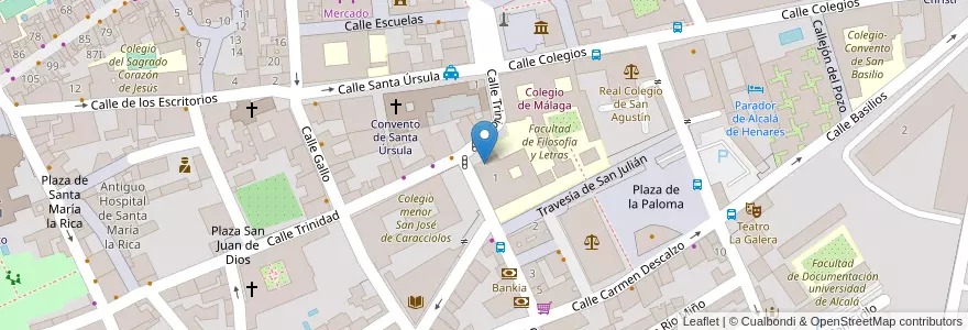 Mapa de ubicacion de Centro de Lenguas Extranjeras en 西班牙, Comunidad De Madrid, Comunidad De Madrid, Área Metropolitana De Madrid Y Corredor Del Henares, Alcalá De Henares.
