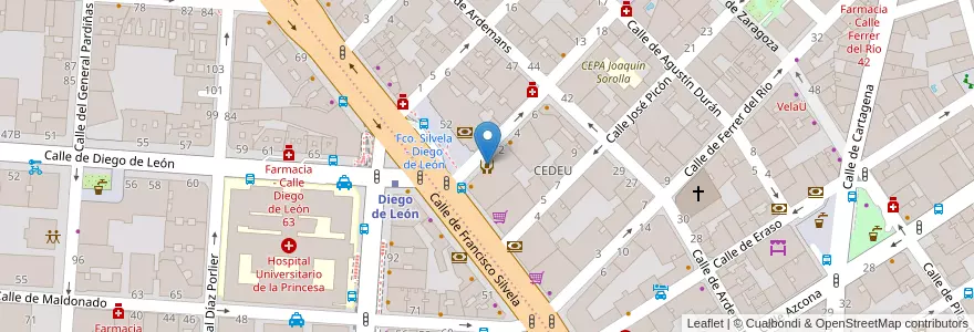 Mapa de ubicacion de Centro de mayores Alonso Heredia en Spain, Community Of Madrid, Community Of Madrid, Área Metropolitana De Madrid Y Corredor Del Henares, Madrid.
