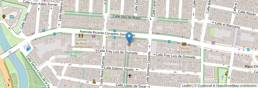 Mapa de ubicacion de Centro de Mayores de San Roque en Испания, Эстремадура, Бадахос, Tierra De Badajoz, Бадахос.