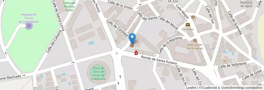 Mapa de ubicacion de Centro de Mayores "Monte Alto" en スペイン, マドリード州, Comunidad De Madrid, Cuenca Del Henares, Torres De La Alameda.