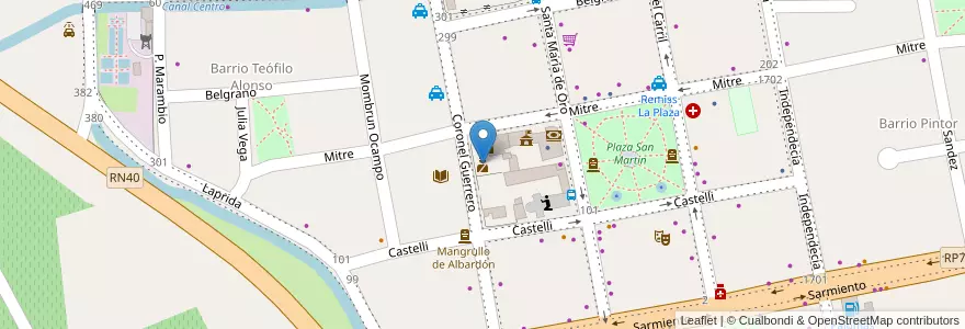 Mapa de ubicacion de Centro de Monitoreo en 阿根廷, San Juan, 智利, Albardón.