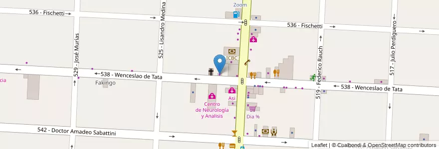 Mapa de ubicacion de Centro de Ojos en Arjantin, Buenos Aires, Partido De Tres De Febrero, Caseros.