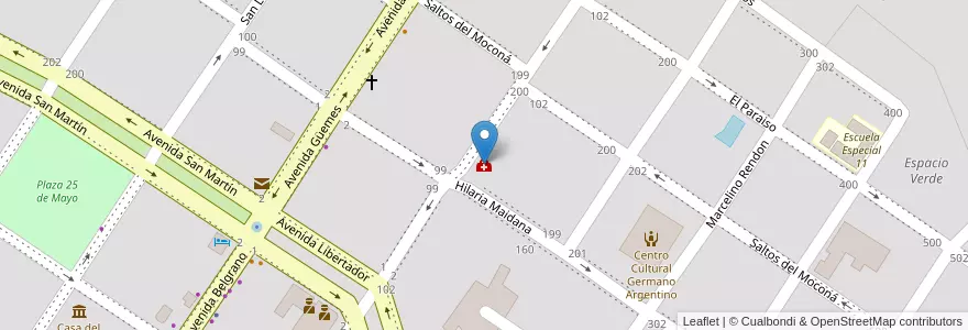 Mapa de ubicacion de Centro De Ojos Alem en アルゼンチン, ミシオネス州, Departamento Leandro N. Alem, Municipio De Leandro N. Alem, Leandro N. Alem.
