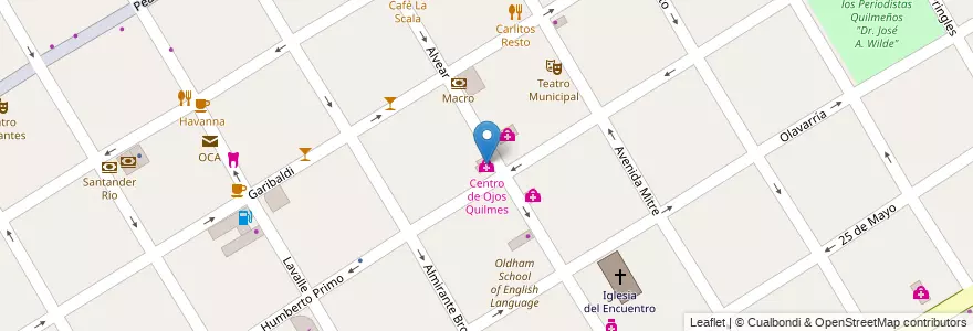Mapa de ubicacion de Centro de Ojos Quilmes en Аргентина, Буэнос-Айрес, Partido De Quilmes, Quilmes.