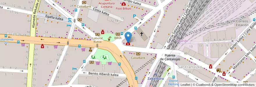 Mapa de ubicacion de Centro de Psicología "Alexis López" en İspanya, Bask Bölgesi, Bizkaia, Bilboaldea, Bilbao.