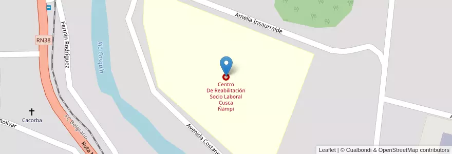 Mapa de ubicacion de Centro De Reabilitación Socio Laboral Cusca Ñámpi en الأرجنتين, Córdoba, Departamento Punilla, Pedanía Rosario, Municipio De Santa María De Punilla, Santa María.