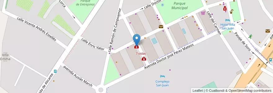 Mapa de ubicacion de Centro de Reconocimiento médico STOP en Испания, Валенсия, Аликанте, Алаканти, Sant Joan D'Alacant.