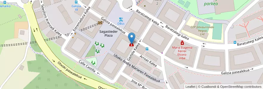 Mapa de ubicacion de Centro de Rehabilitacion Sagastieder en Испания, Страна Басков, Гипускоа, Donostialdea, Donostia/San Sebastián.