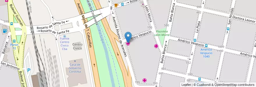 Mapa de ubicacion de Centro de Rehabilitacion Socio Laboral en الأرجنتين, Córdoba, Departamento Capital, Pedanía Capital, Córdoba, Municipio De Córdoba.