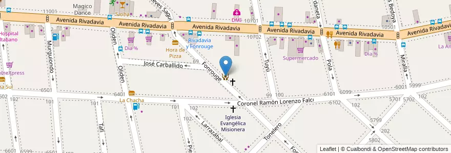 Mapa de ubicacion de Centro de Residentes Pampeanos, Liniers en アルゼンチン, Ciudad Autónoma De Buenos Aires, Comuna 9, ブエノスアイレス, Comuna 10.