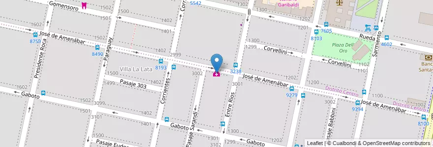 Mapa de ubicacion de Centro de Salud 11 Villa Corrientes en آرژانتین, سانتافه, Departamento Rosario, Municipio De Rosario, تسبیح.