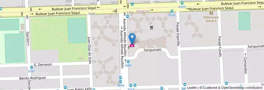Mapa de ubicacion de Centro de Salud 13 - Fonavi en Argentina, Santa Fe, Departamento Rosario, Municipio De Rosario, Rosário.