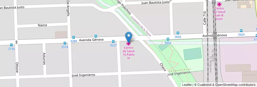 Mapa de ubicacion de Centro de Salud 16 Pablo VI en Argentina, Santa Fe, Departamento Rosario, Municipio De Rosario, Rosario.