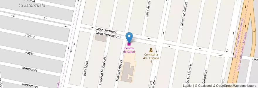 Mapa de ubicacion de Centro de Salud en Argentina, Chile, Mendoza, Godoy Cruz, Departamento Godoy Cruz.