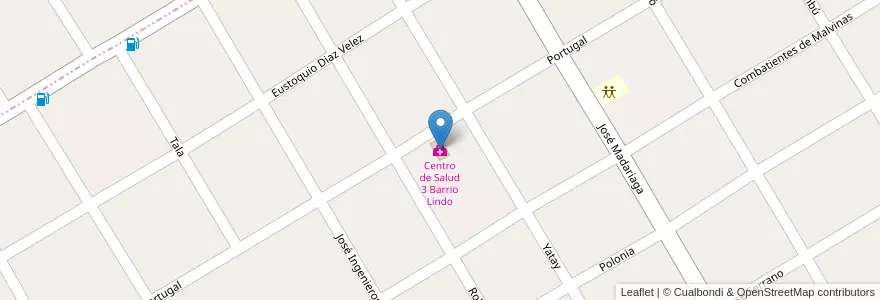 Mapa de ubicacion de Centro de Salud 3 Barrio Lindo en アルゼンチン, ブエノスアイレス州, Partido De Almirante Brown, Malvinas Argentinas.